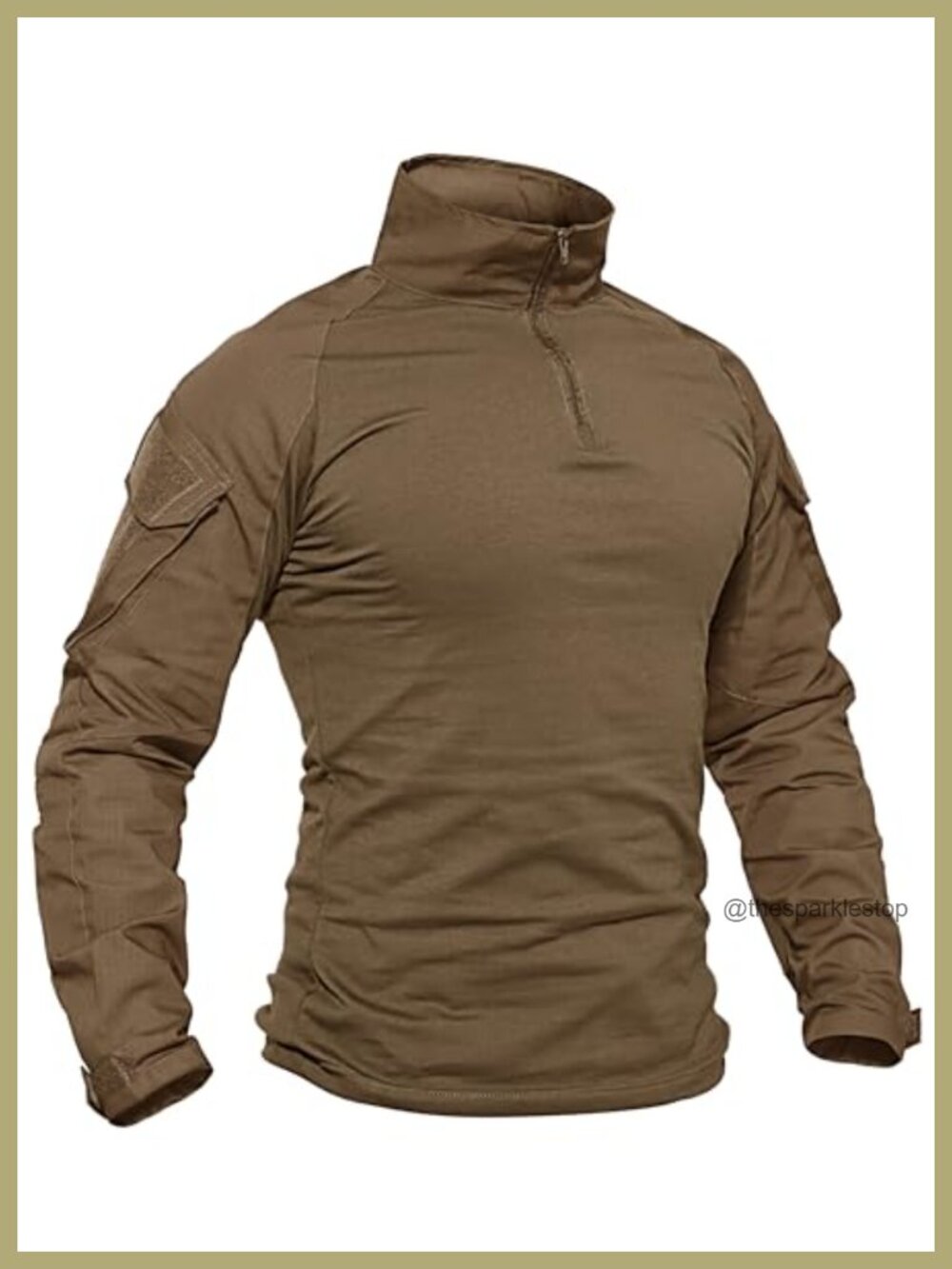 Men's Tactical Long Sleeve Combat Shirt 1/4 Zip Ripstop Hiking
